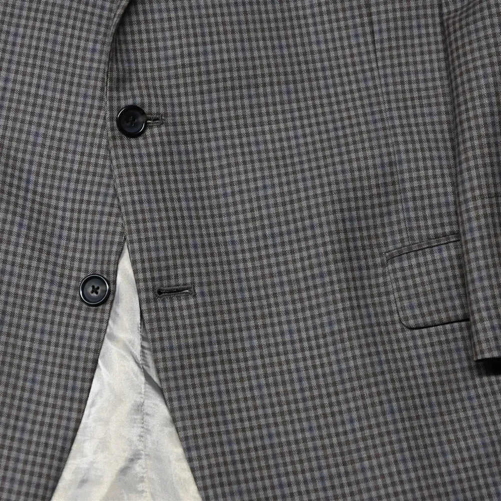 Hart Schaffner Marx 50R Brown Shepard Check Mens Blazer Sport Coat‎ Suit Jacket